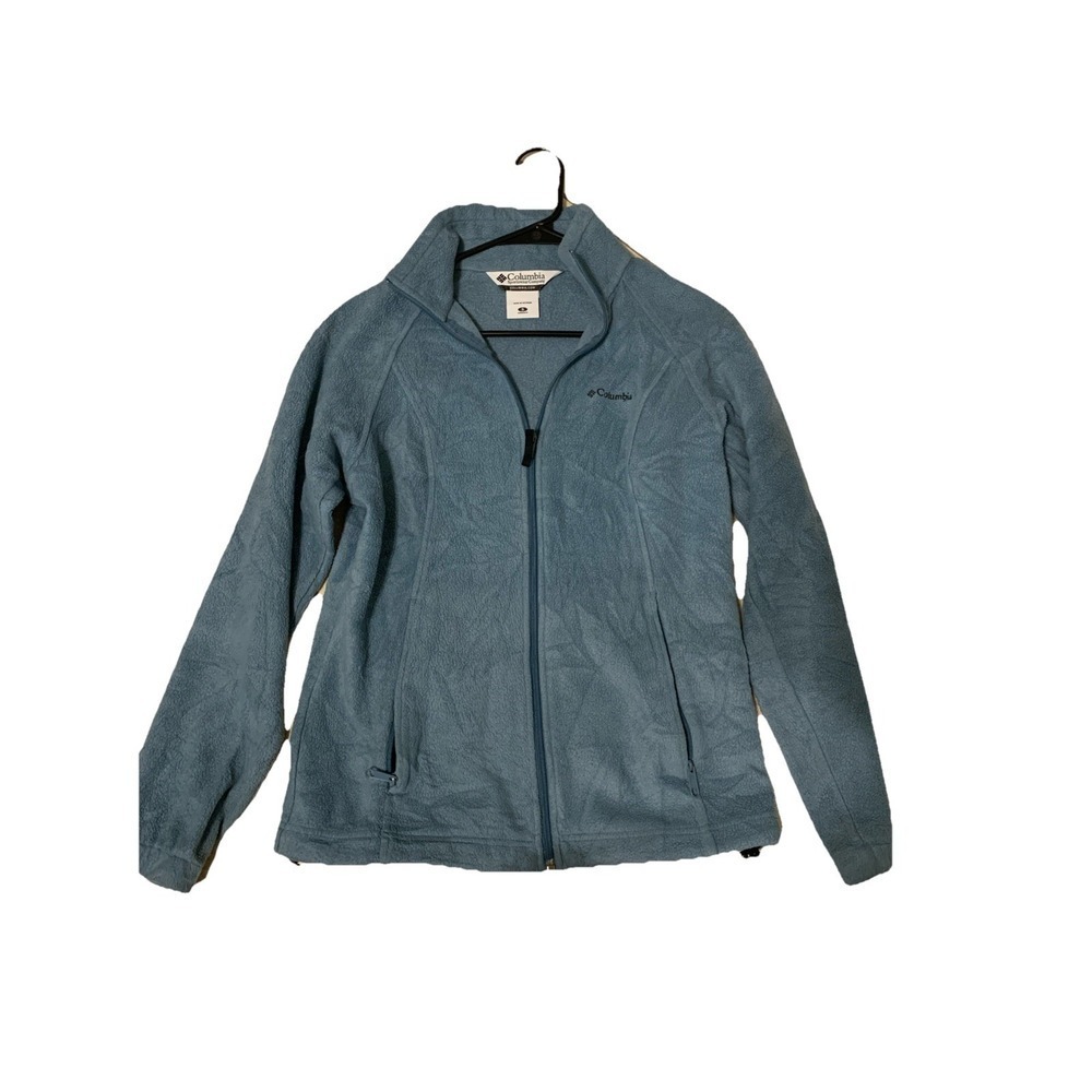 Columbia Full Zip Fleece Jacket Long Sleeves Sea Wave Women's Size S